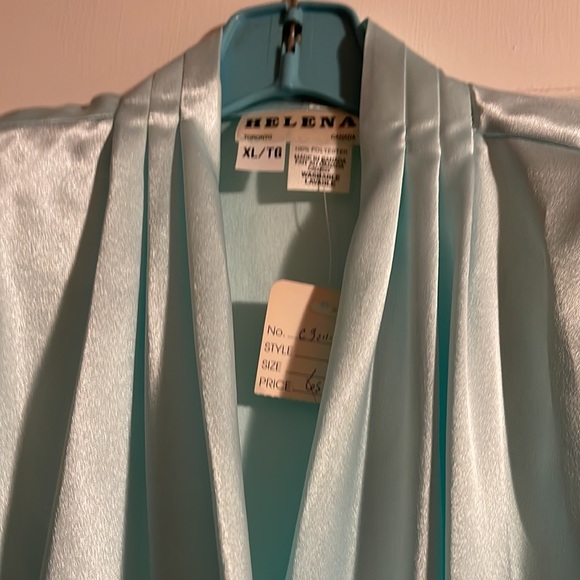 Ladies light blue silky dress blouse - Picture 2 of 2